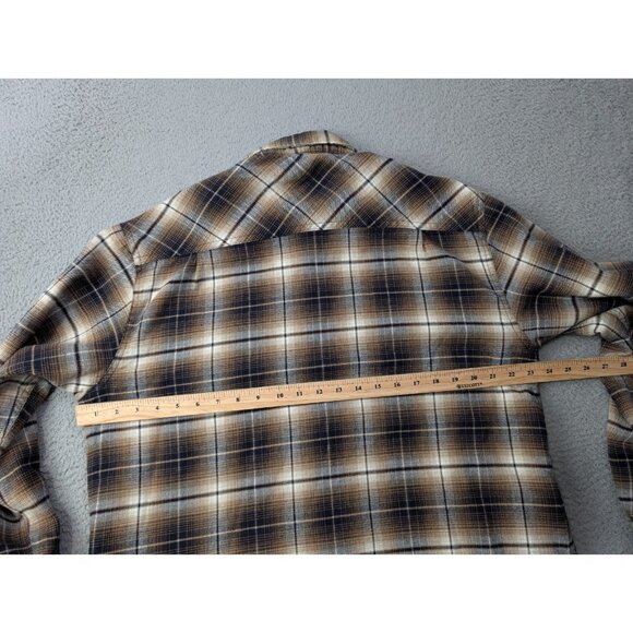 Dakota Grizzly Flannel Shirt Jacket Mens XL Brown Plaid Lined Snap Front Shacket - Picture 7 of 11